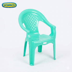 Seafoam green HOMICO plastic armchair with a diamond-textured backrest and integrated armrests, isolated on a clean white background.